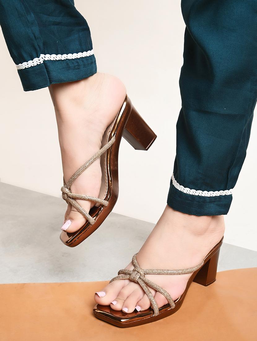 gold embellished slip on sandal - 20730429 - Standard Image - 1