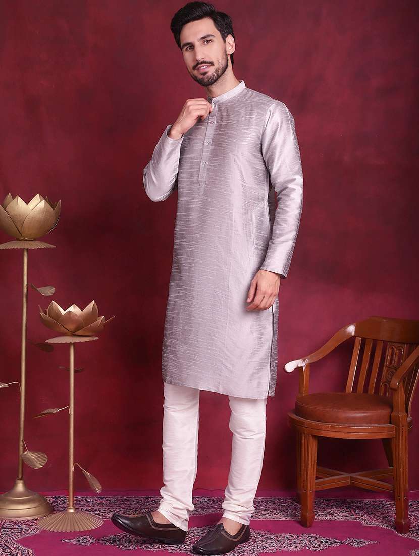 men silk kurta pyjama with jacket ethnic wear set - 20730557 -  Standard Image - 4