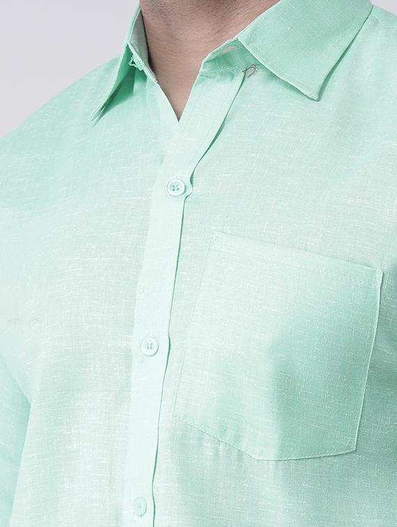 turquoise cotton blend casual shirt - 20733045 - Standard Image - 4