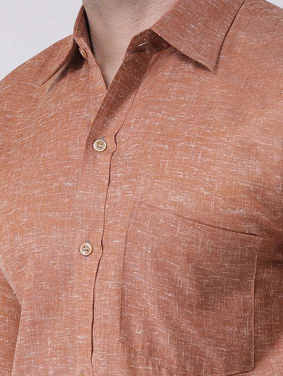 men brown full sleeve casual shirt - 20733049 - Standard Image - 4