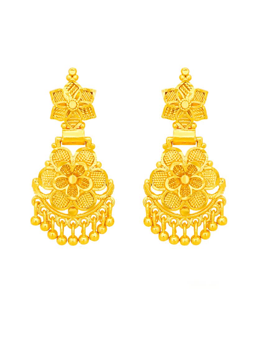gold plated metal drop earring - 20733066 - Standard Image - 1