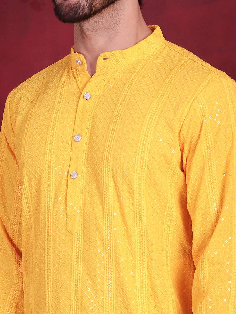 men mandarin neck kurta pyjama ethnic wear set - 20733081 -  Standard Image - 6