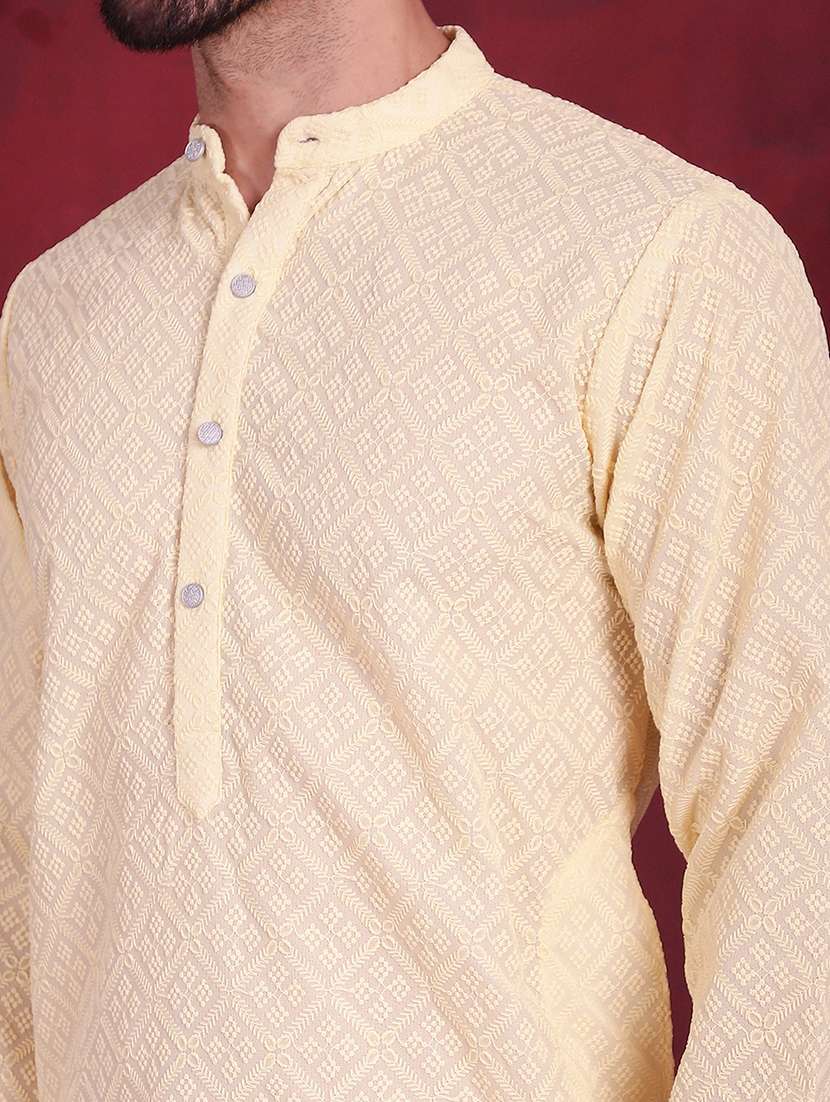 men mandarin neck kurta pyjama ethnic wear set - 20733089 -  Standard Image - 6