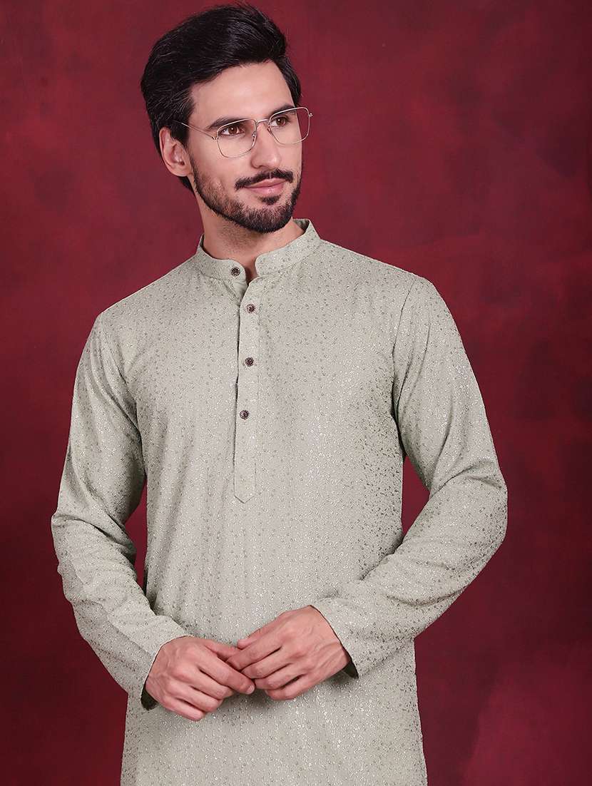 men mandarin neck kurta pyjama ethnic wear set - 20733095 -  Standard Image - 1