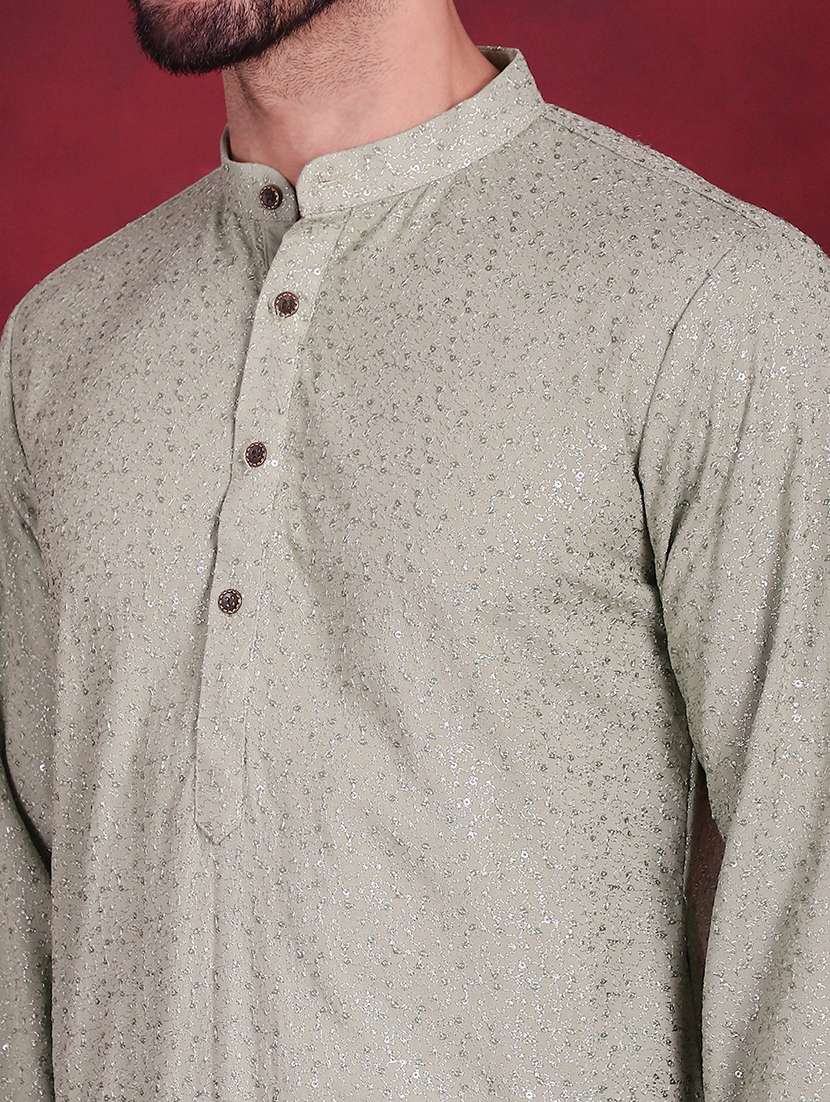 men mandarin neck kurta pyjama ethnic wear set - 20733095 -  Standard Image - 6