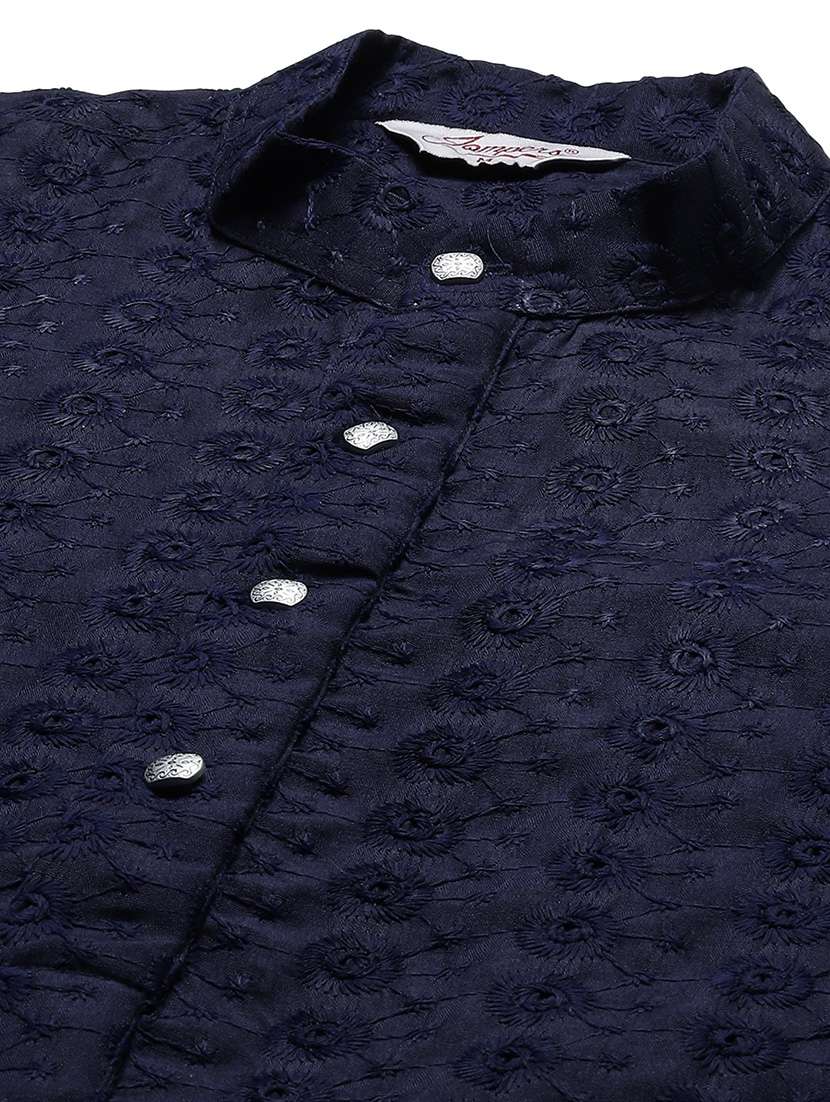 men mandarin neck kurta pyjama ethnic wear set - 20733117 -  Standard Image - 4