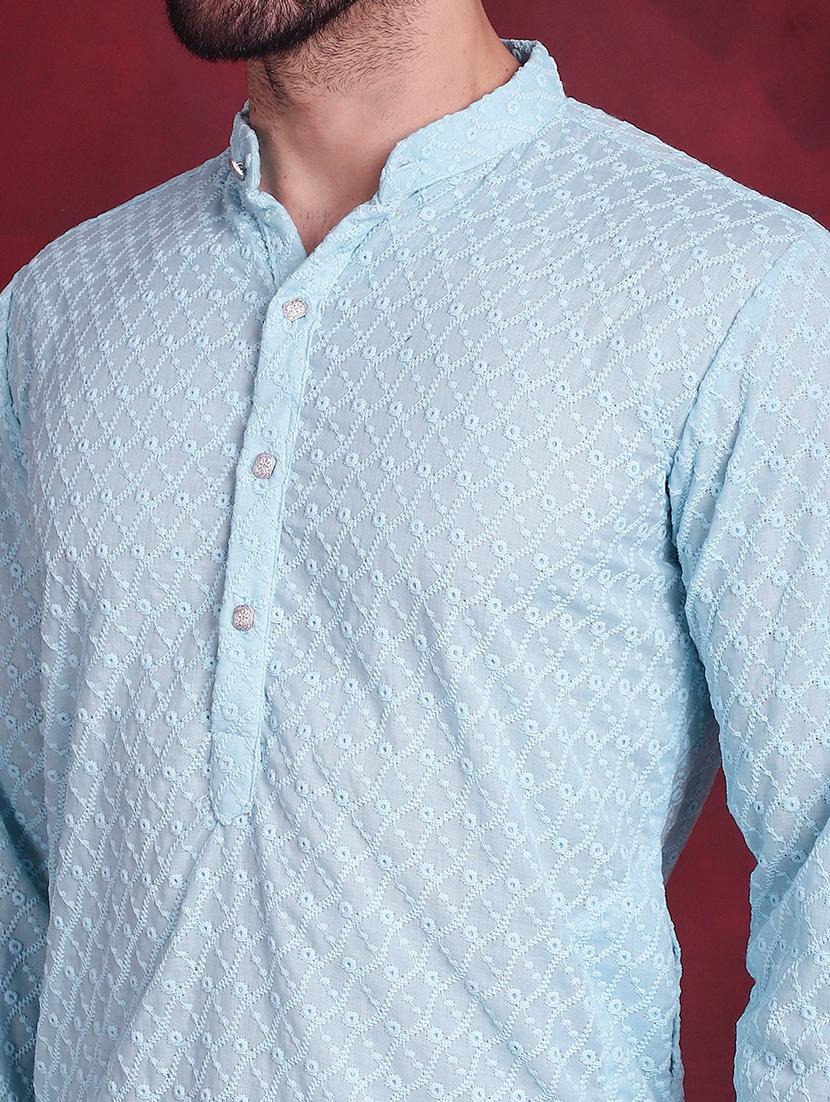 men mandarin neck kurta pyjama ethnic wear set - 20733120 - Standard Image - 6