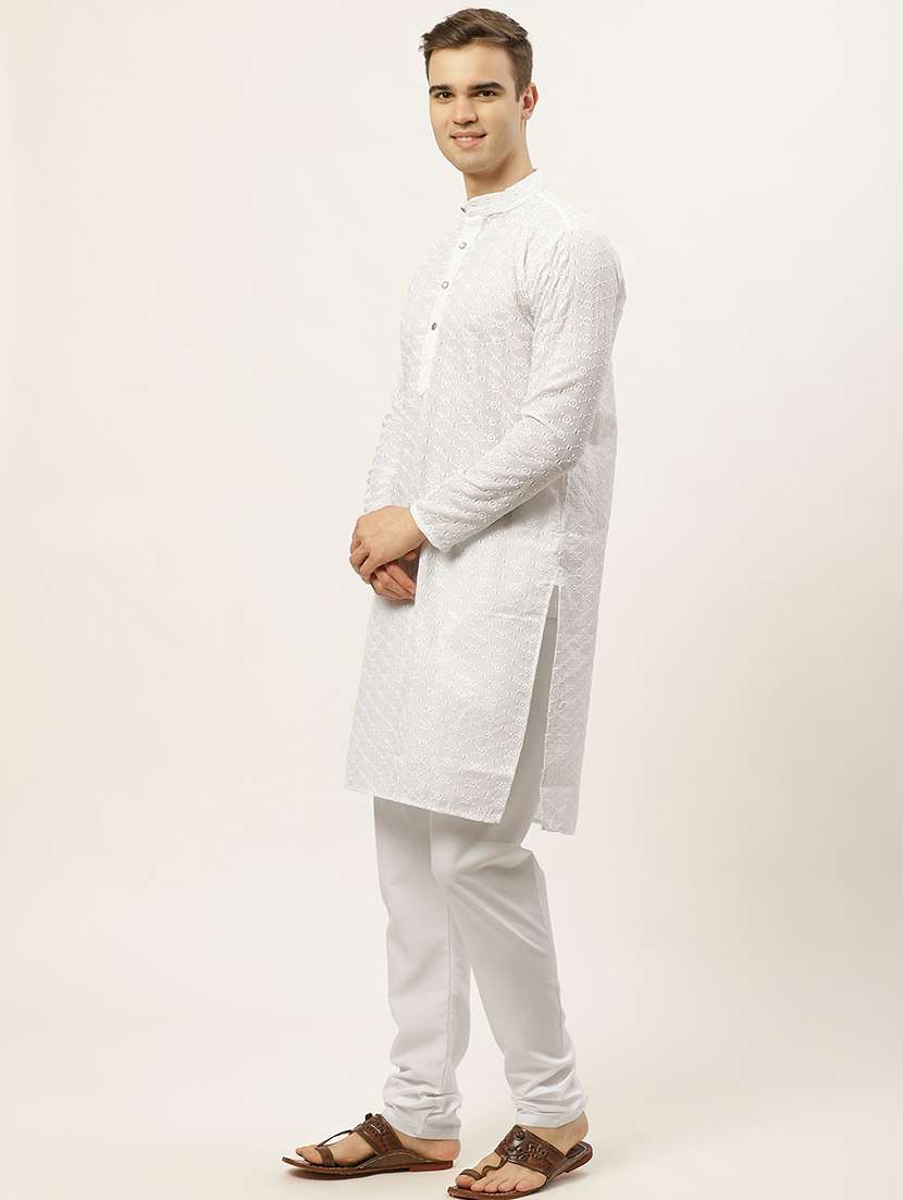 men mandarin neck kurta pyjama ethnic wear set - 20733121 -  Standard Image - 1