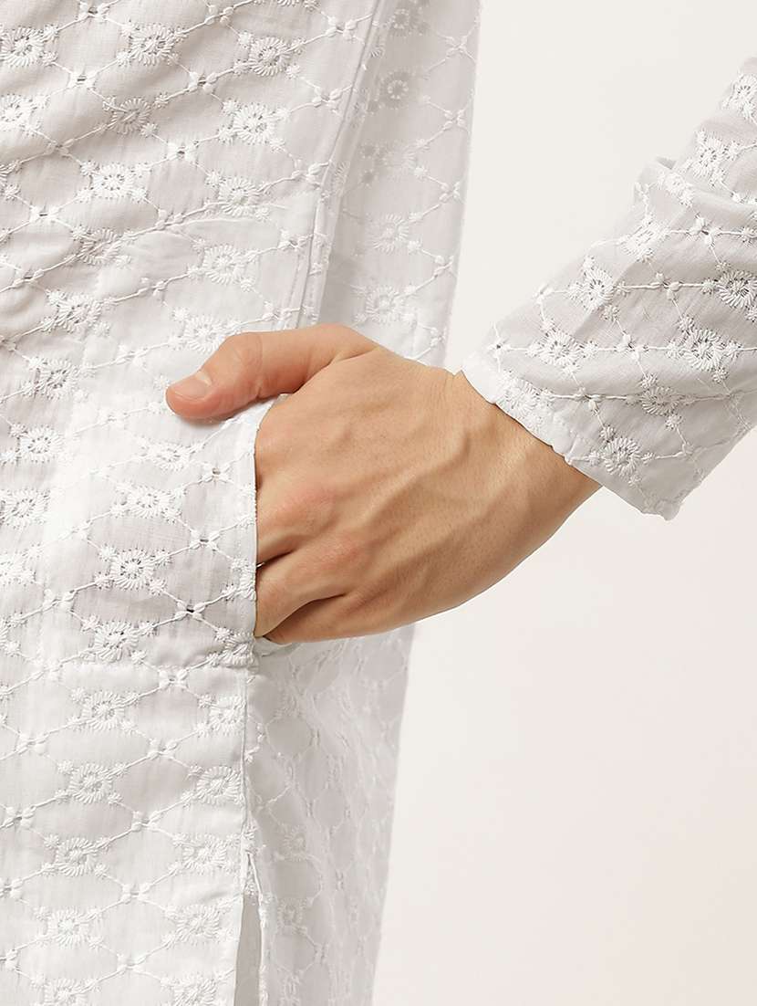 men mandarin neck kurta pyjama ethnic wear set - 20733121 -  Standard Image - 6