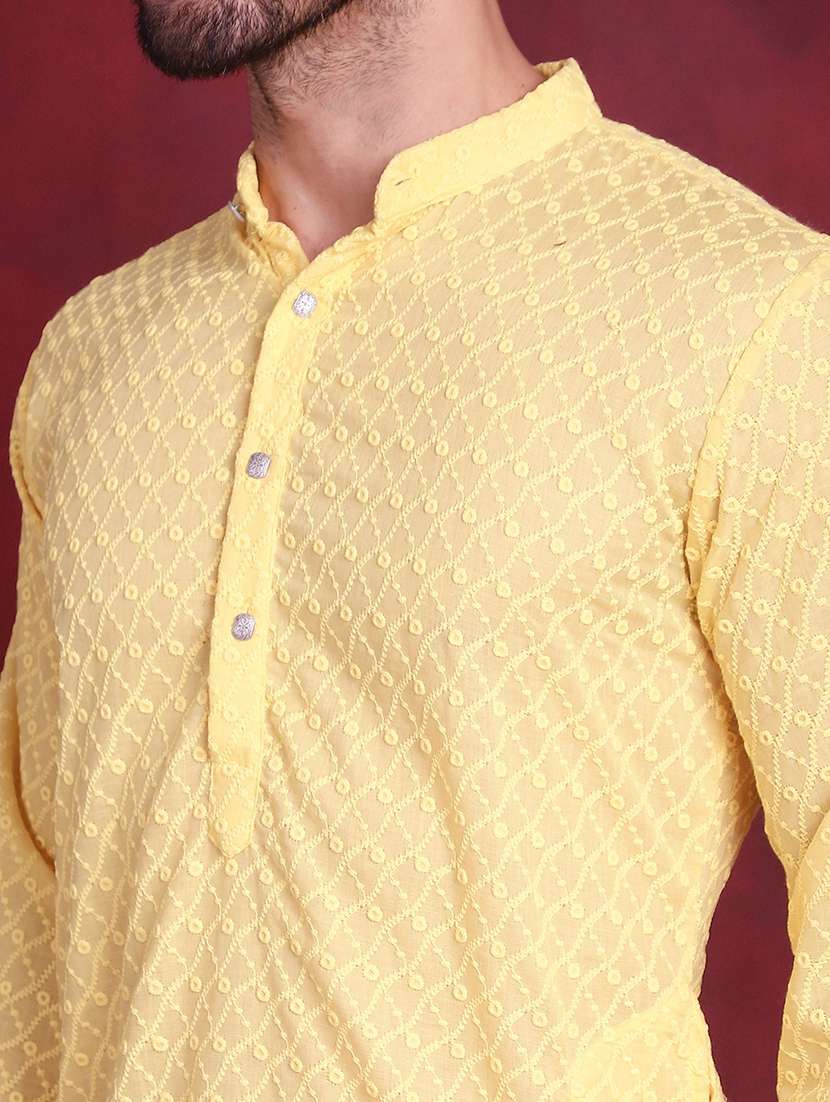 men mandarin neck kurta pyjama ethnic wear set - 20733122 -  Standard Image - 6
