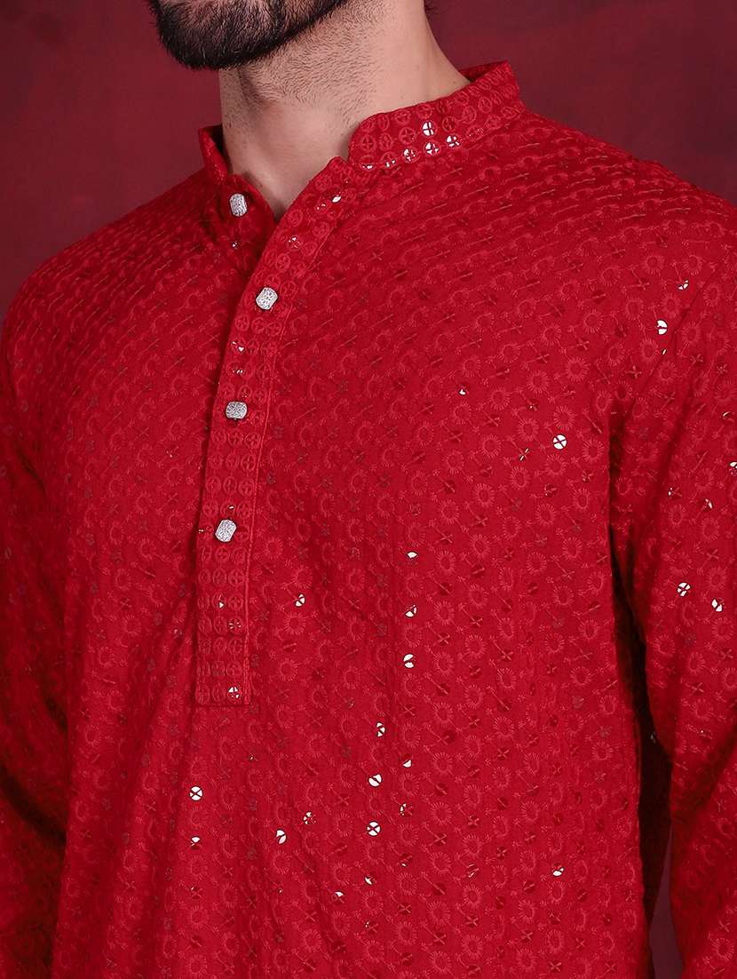 men mandarin neck kurta churidar ethnic wear set - 20733140 -  Standard Image - 6