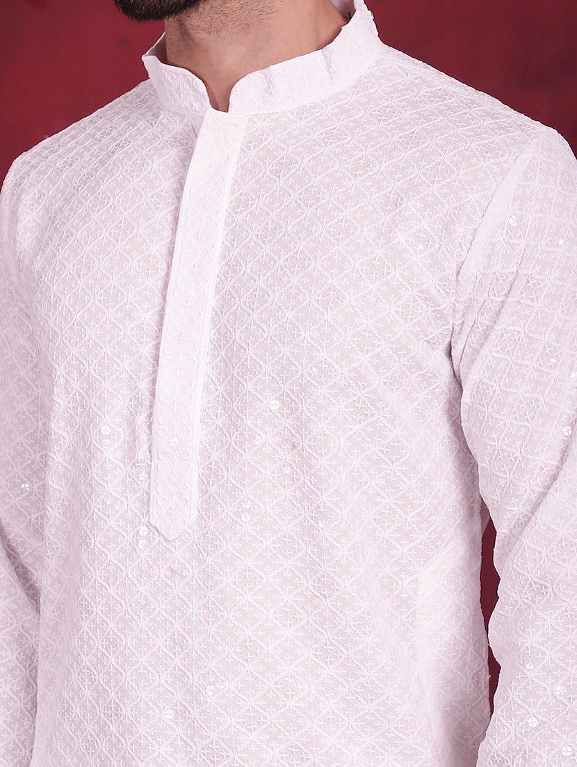 men mandarin neck kurta pyjama ethnic wear set - 20733149 - Standard Image - 6