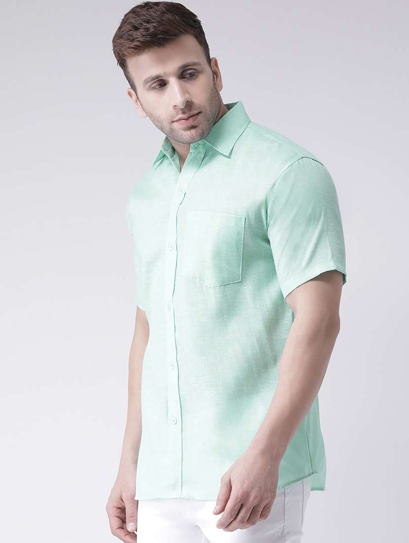 green self design detailed casual shirt - 20733185 -  Standard Image - 1