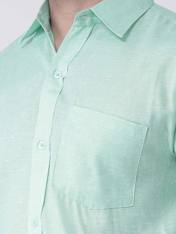 green self design detailed casual shirt - 20733185 - Standard Image - 4