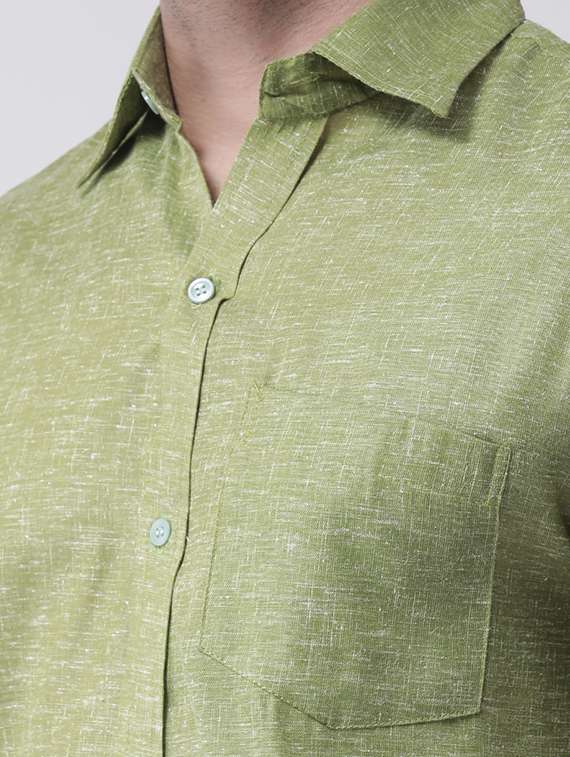 olive solid casual shirt - 20733214 - Standard Image - 4