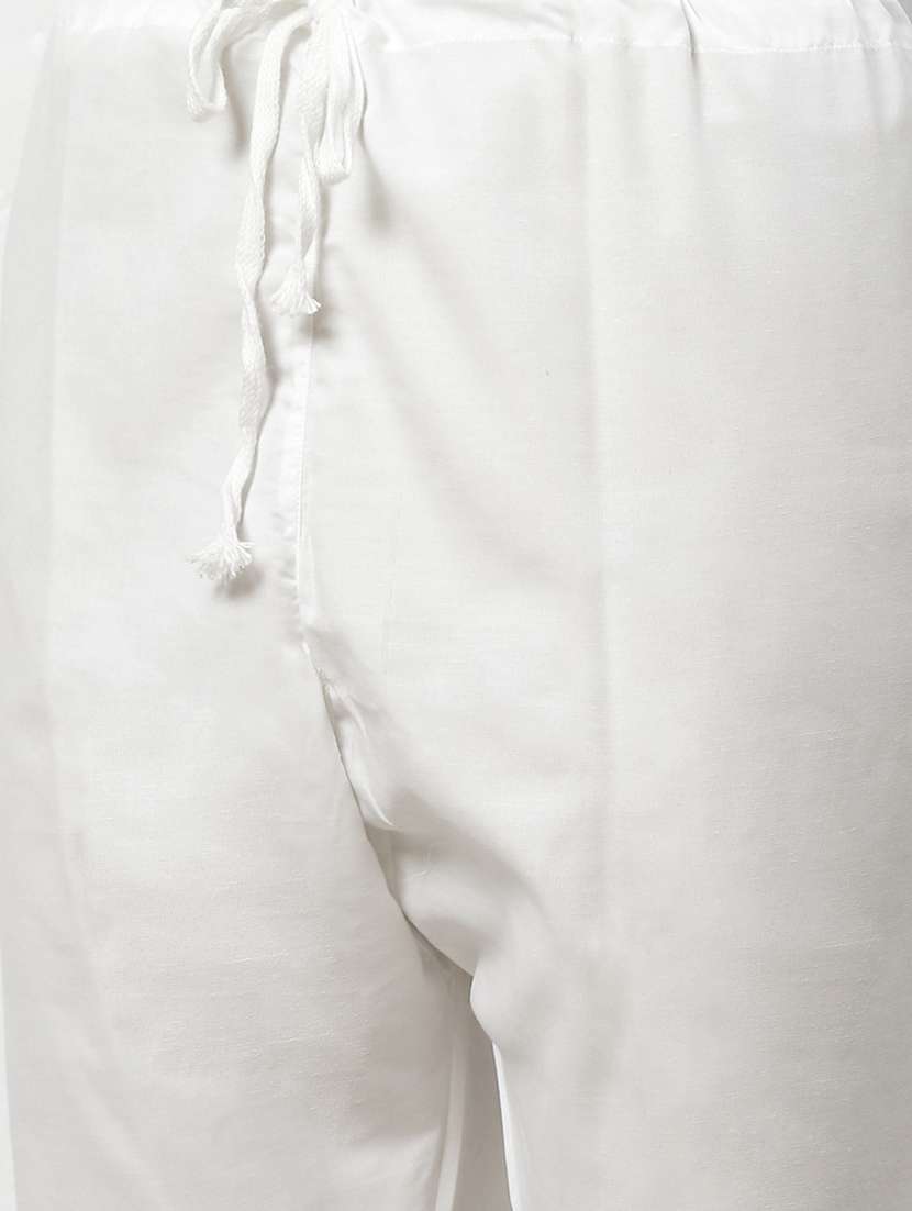 men solid with work mandarin neck kurta pyjama set - 20733227 -  Standard Image - 6