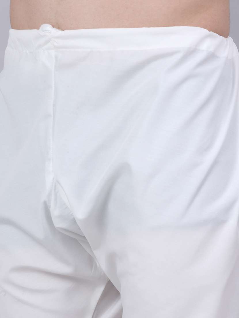 men solid with work mandarin neck kurta pyjama set - 20733229 -  Standard Image - 6