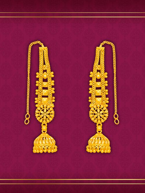 womrn gold plated jhumka earrings - 20734281 - Standard Image - 0