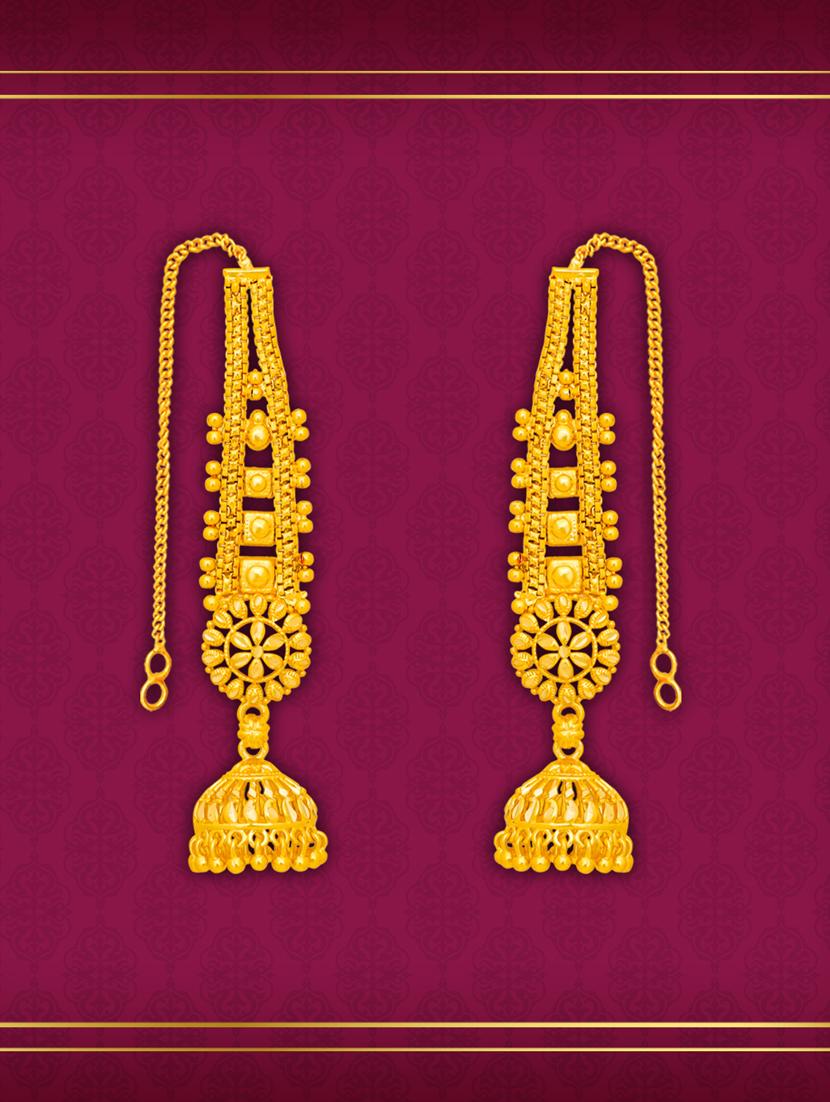 womrn gold plated jhumka earrings - 20734281 - Zoom Image - 0