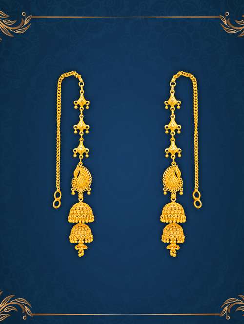 womrn gold plated jhumka earrings - 20735375 - Standard Image - 0