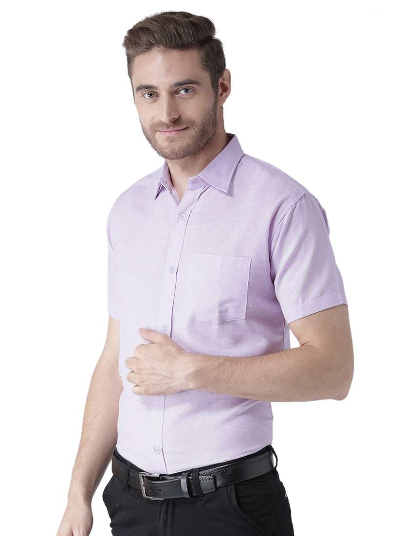 men lavender solid formal shirt - 20735706 - Standard Image - 1