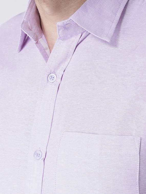 men lavender solid formal shirt - 20735706 - Standard Image - 4