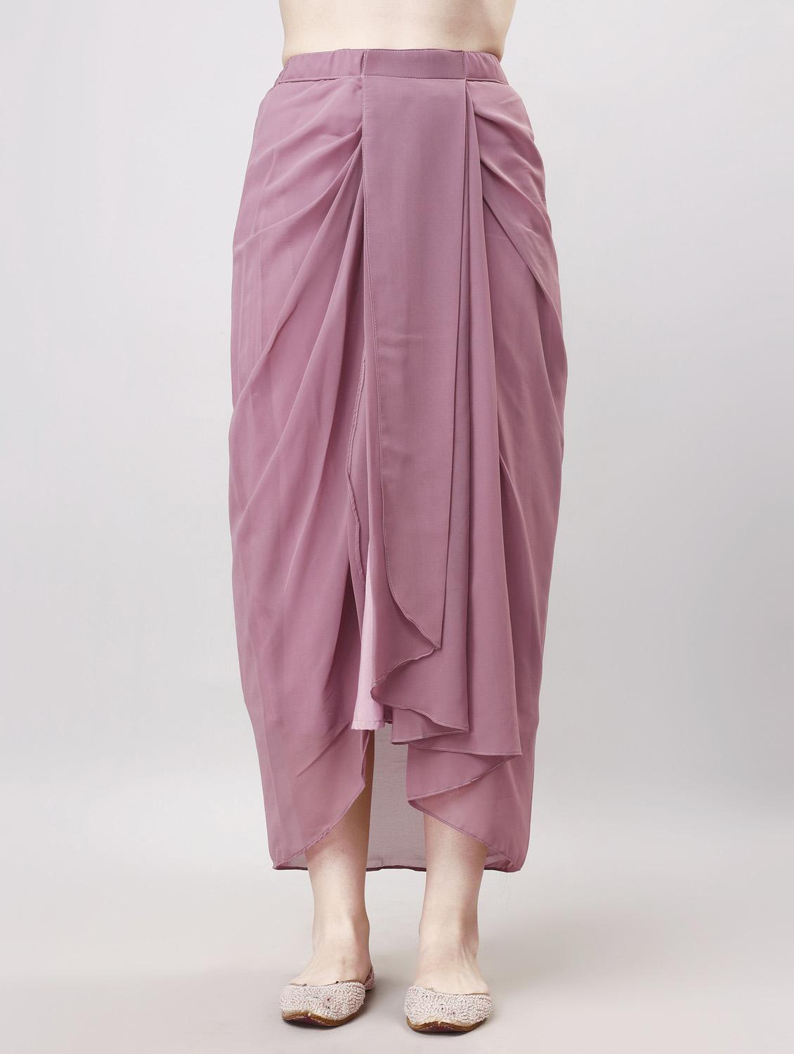 women purple solid v neck fusion set - 20740546 - Standard Image - 4