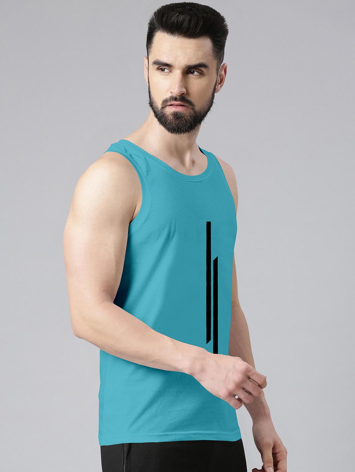man printed sleeveless vest - 20742484 - Standard Image - 1