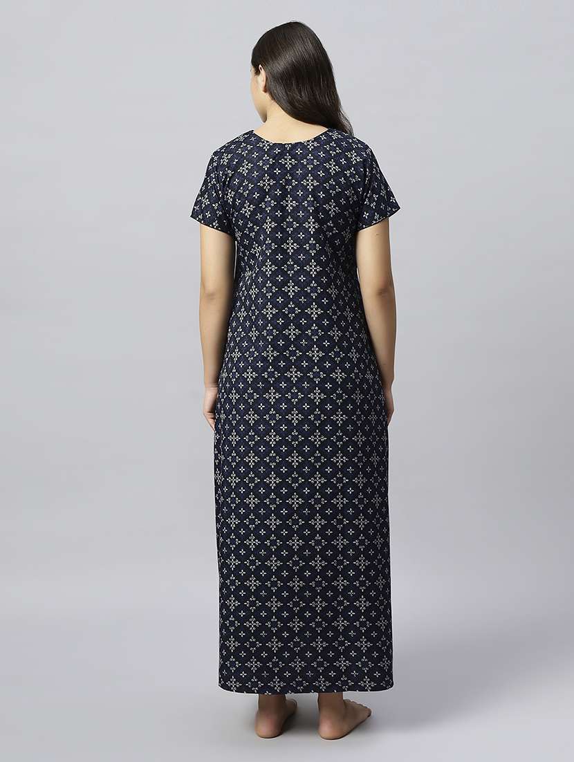 women printed short sleeve nighty - 20742766 -  Standard Image - 4