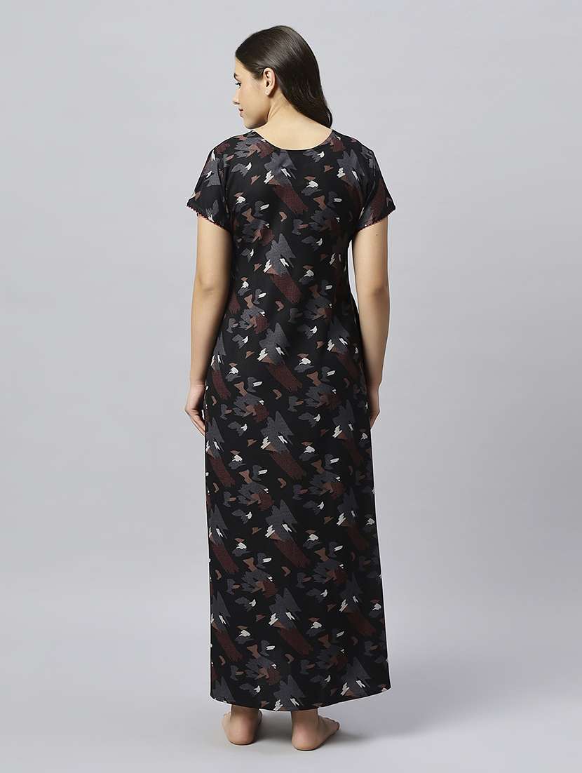 women printed short sleeve nighty - 20742774 -  Standard Image - 4