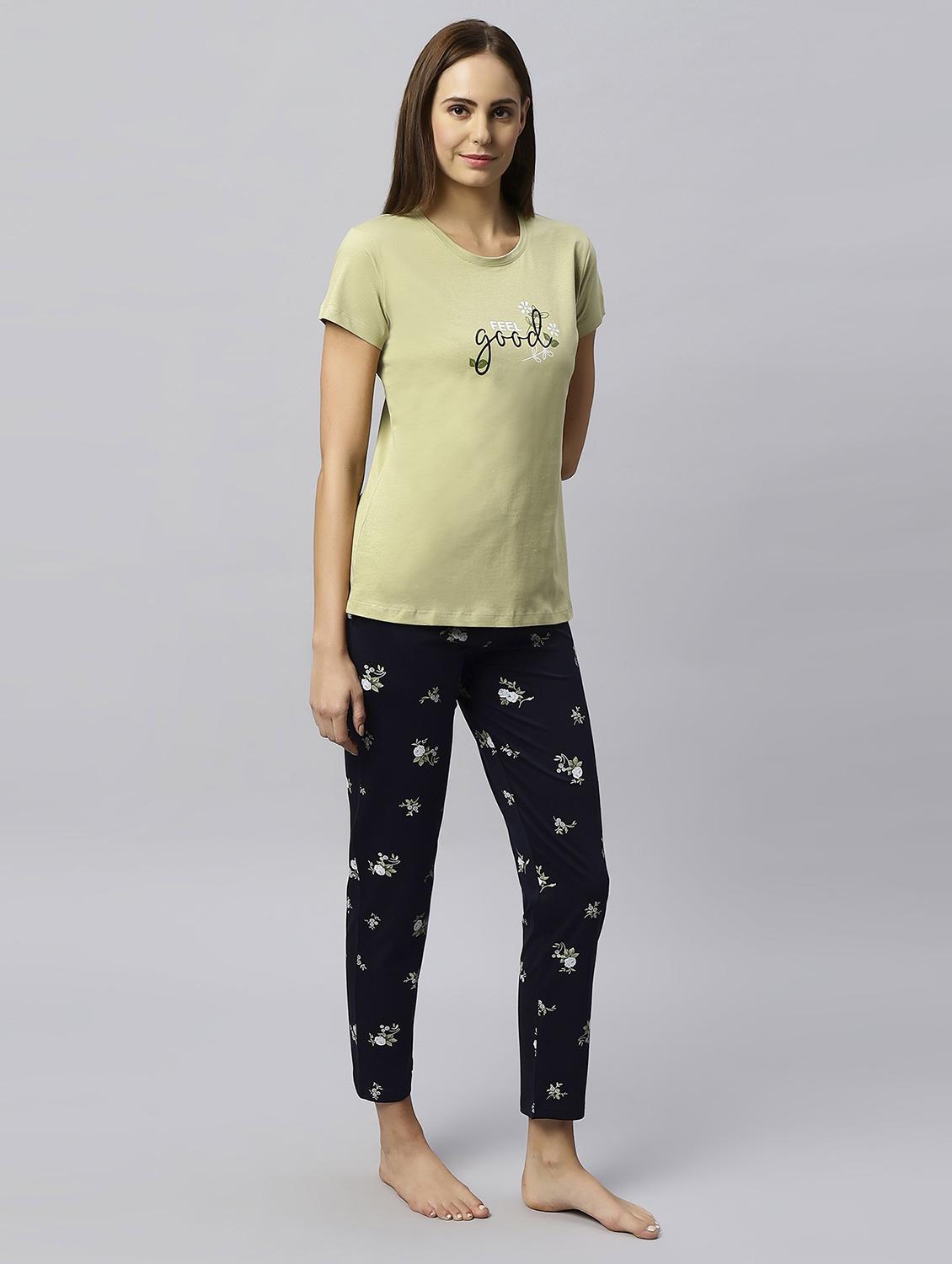 women printed pyjama nightwear set - 20742813 -  Standard Image - 1