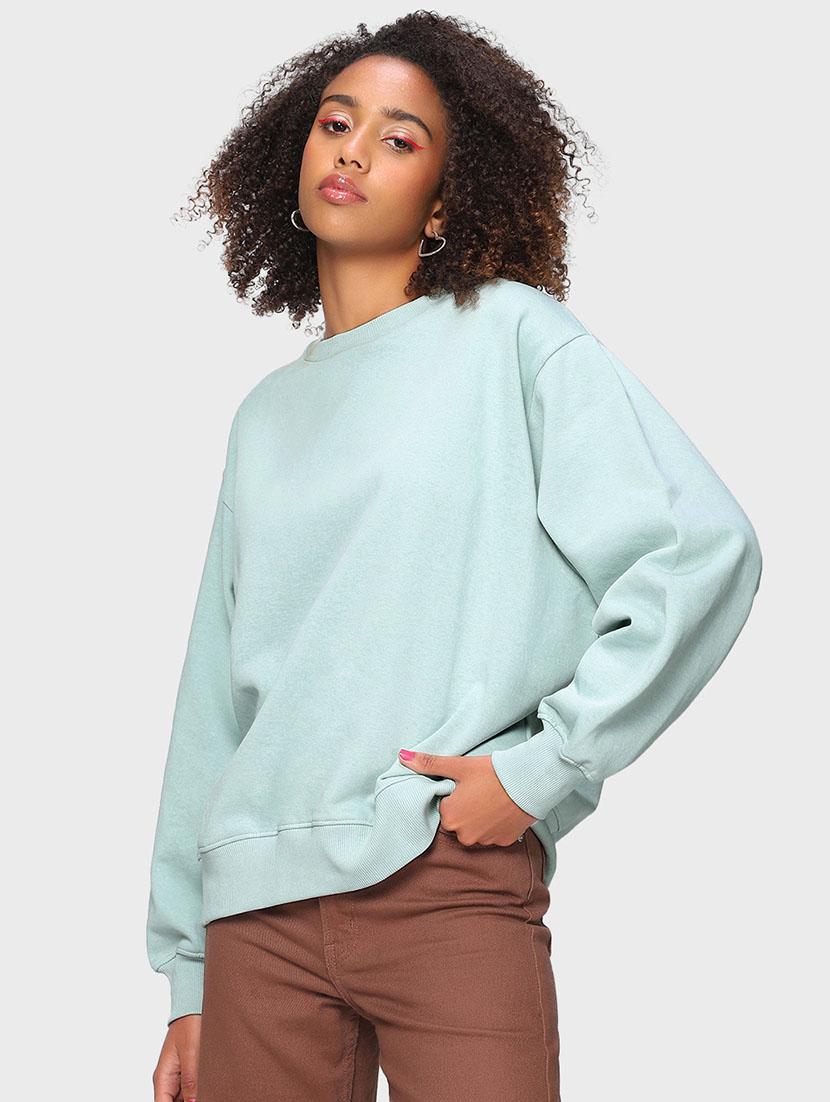 grey cotton blend plain sweatshirt - 20743285 -  Standard Image - 1