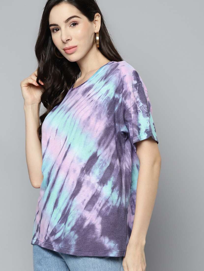 purple all over printed t-shirt - 20745325 - Standard Image - 1