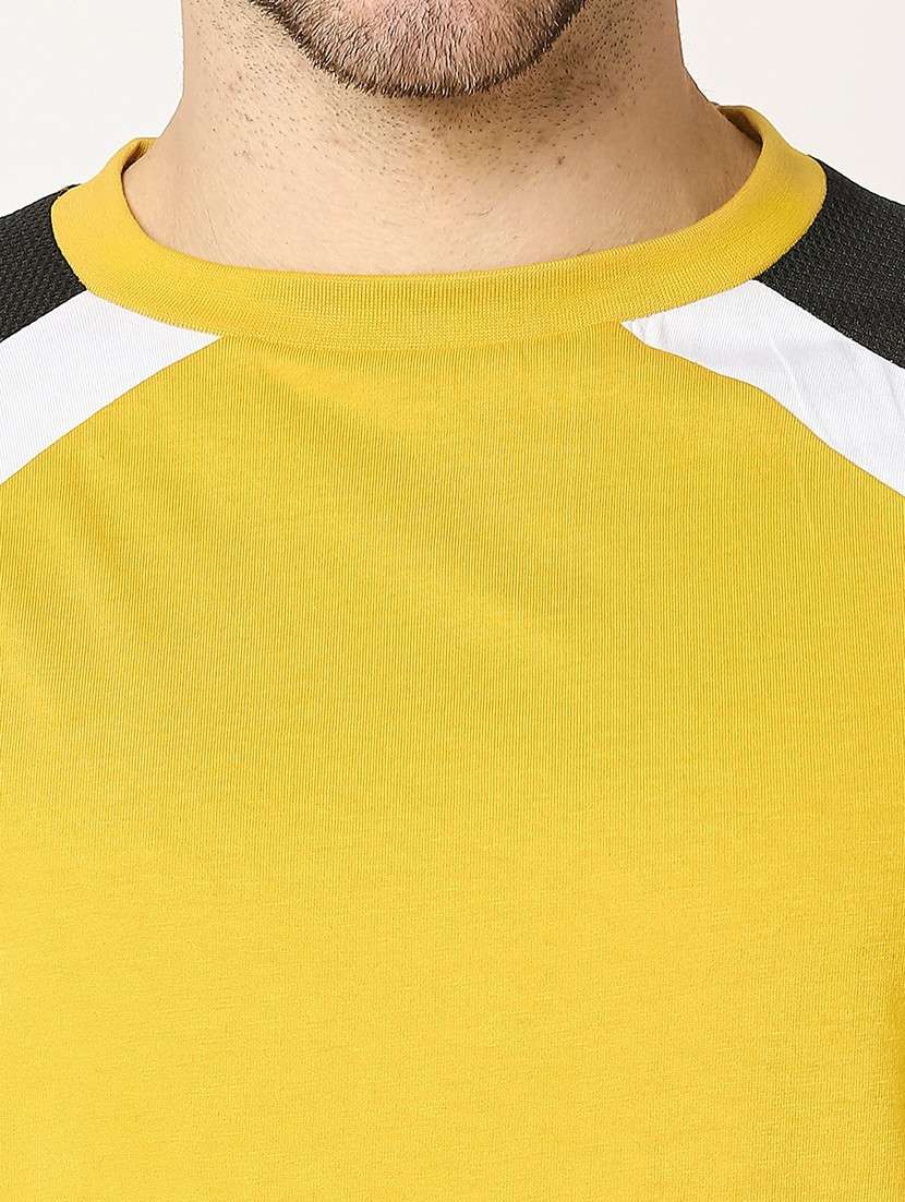 yellow cotton volor block t-shirt - 20749304 - Standard Image - 4