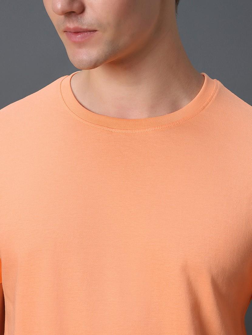 orange cotton blend plain t-shirt - 20749903 - Standard Image - 4