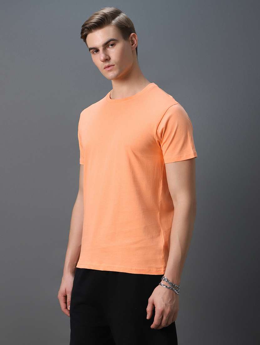 orange cotton blend plain t-shirt - 20750112 -  Standard Image - 1