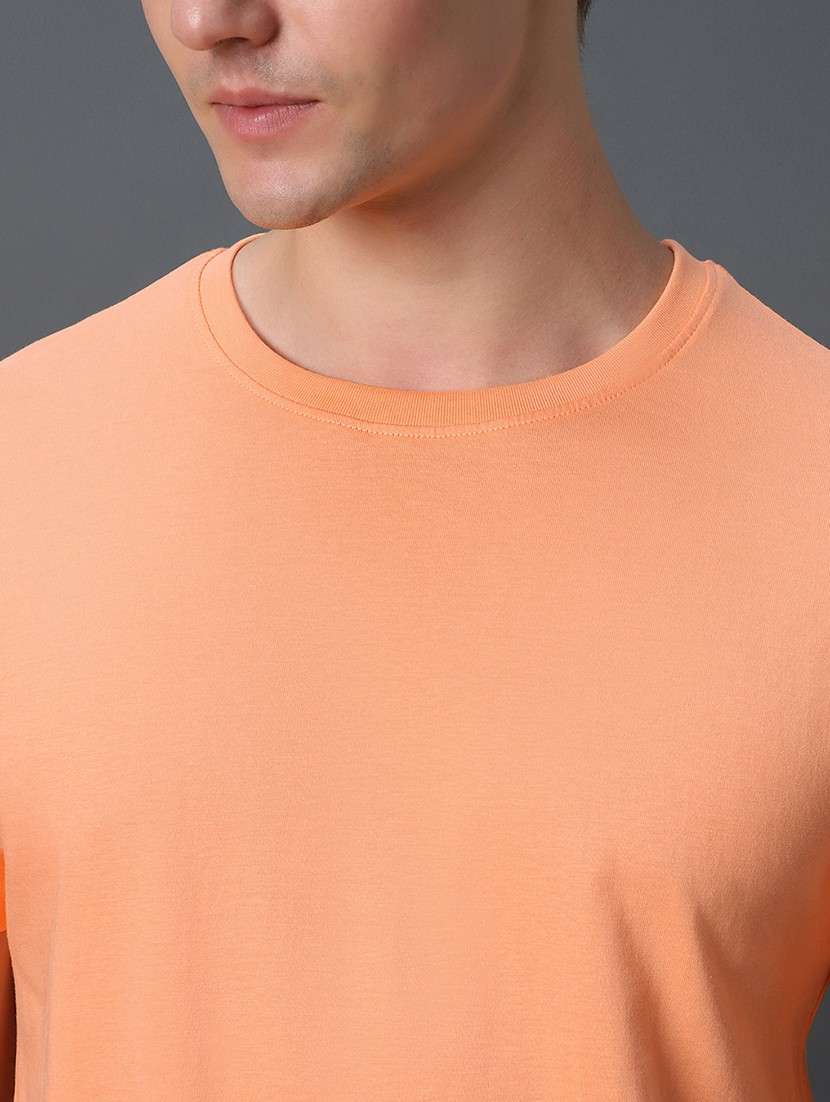 orange cotton blend plain t-shirt - 20750112 - Standard Image - 4