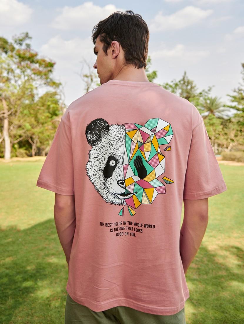 round neck back printed t-shirt - 20753476 - Standard Image - 1