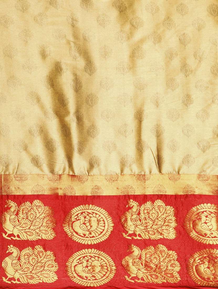 women beige banarasi saree with blouse - 20754282 - Standard Image - 4