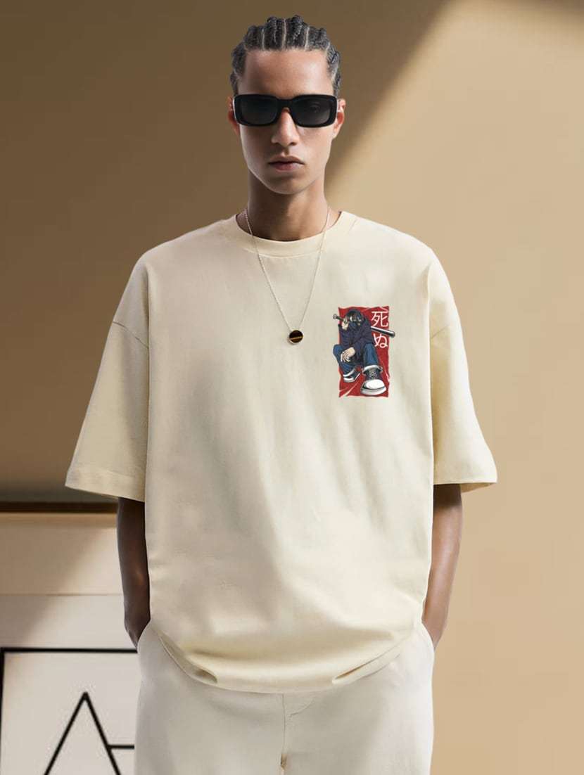 men back print cotton oversize t-shirt - 20754359 -  Standard Image - 1