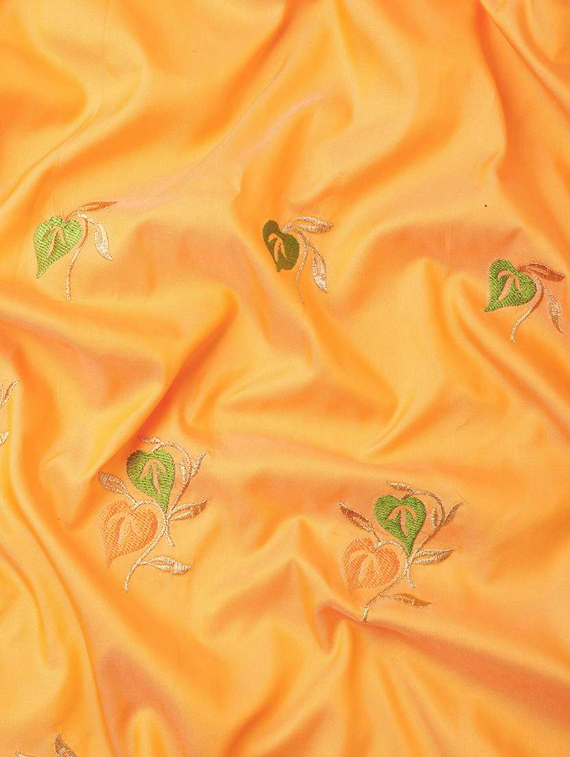 yellow solid with work saree with blouse - 20754446 -  Standard Image - 4