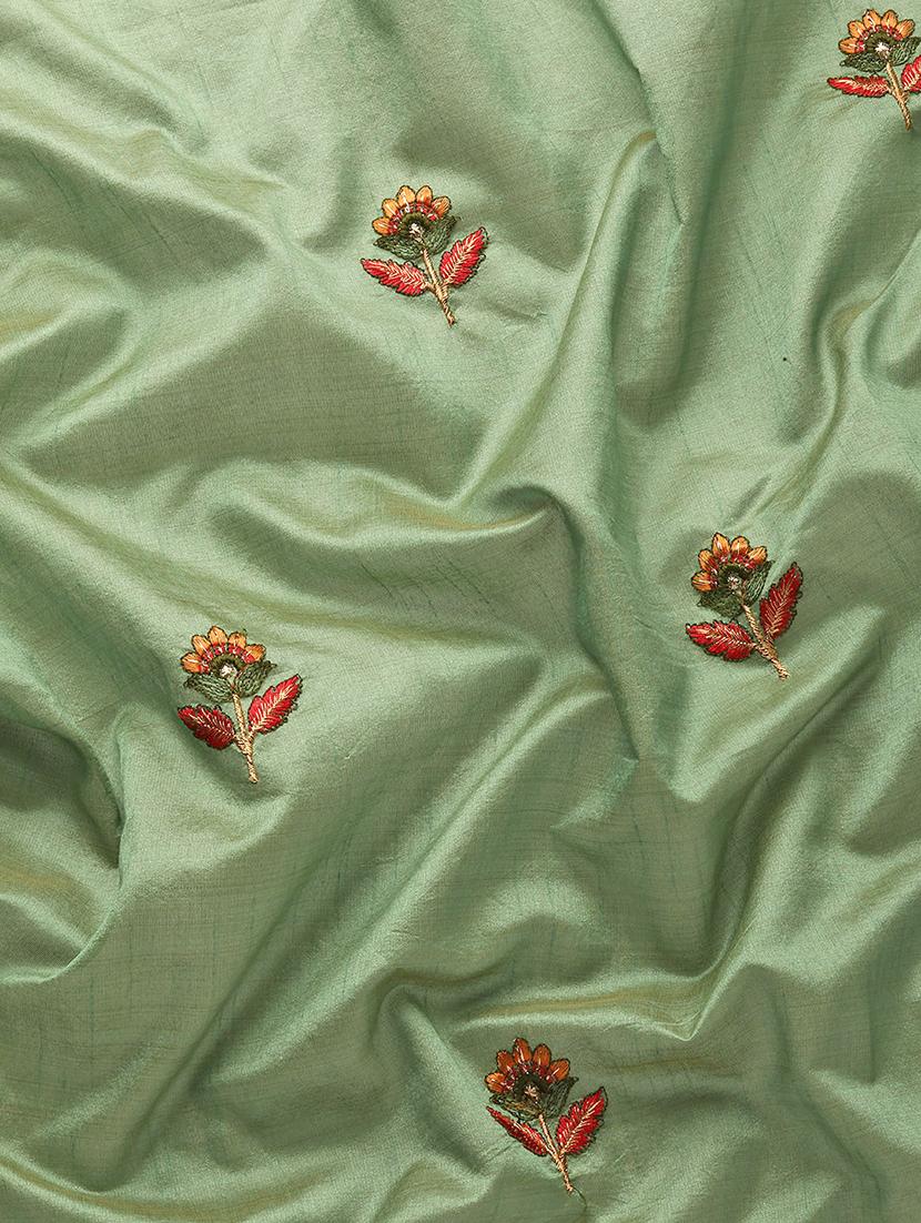 sea green solid with work saree with blouse - 20754464 - Standard Image - 4