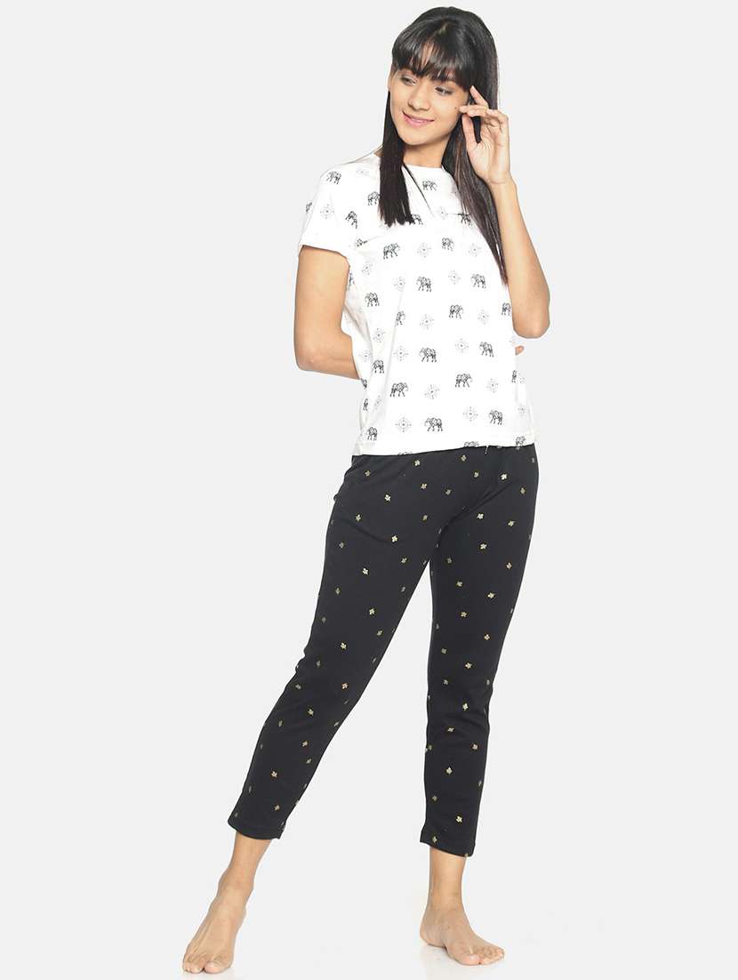 women printed pyjama nightwear set - 20754524 - Standard Image - 1