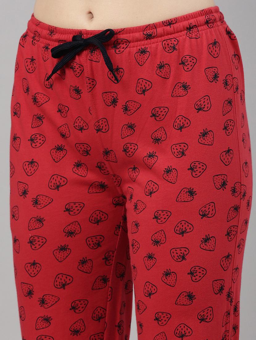 women printed round neck regular t-shirt & pyjama set - 20754542 - Standard Image - 4