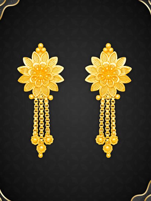 gold plated metal drop earring - 20754615 - Standard Image - 0