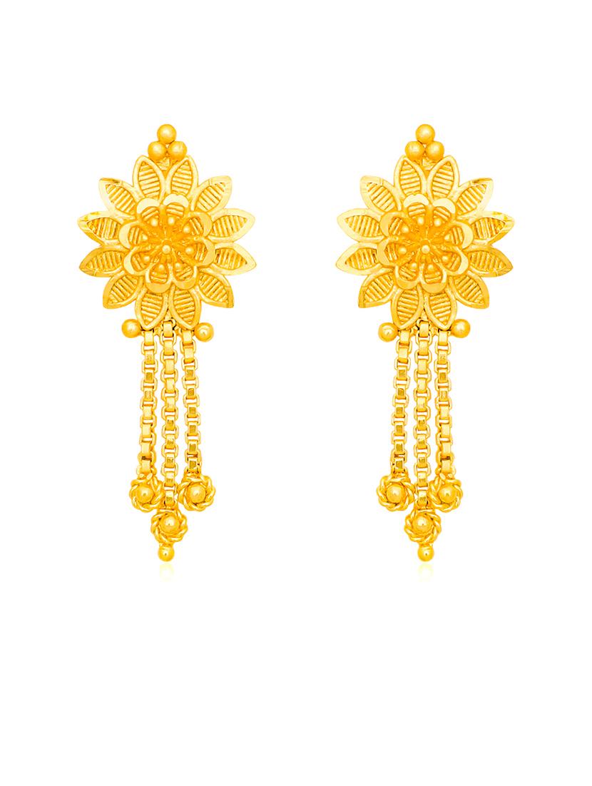 gold plated metal drop earring - 20754615 - Standard Image - 1
