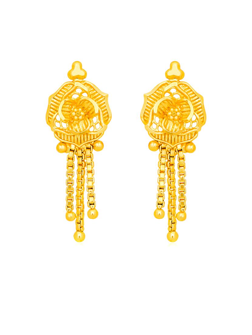 gold plated metal drop earring - 20754616 - Standard Image - 1