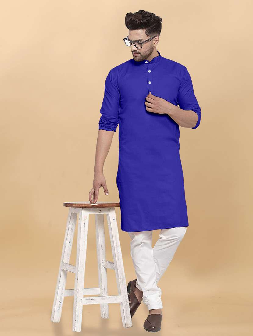 men solid kurta pyjama ethnic wear set