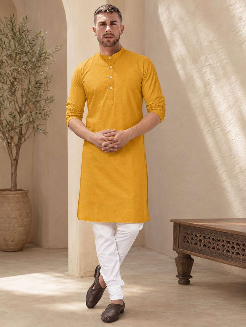 Men Mandarin Neck Solid Kurta Pyjama Set - 20754624 -  Standard Image - 1