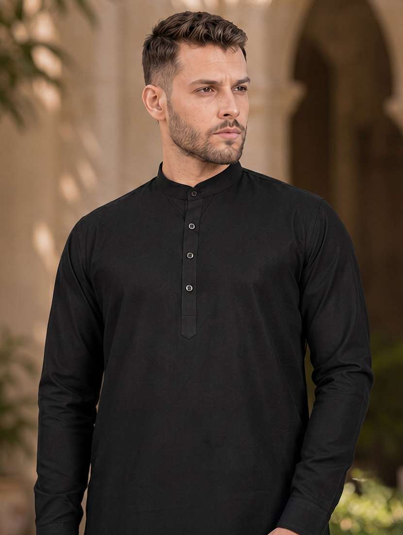 Men Solid Cotton Kurta Pyjama Ethnic Wear Set - 20754631 -  Standard Image - 1